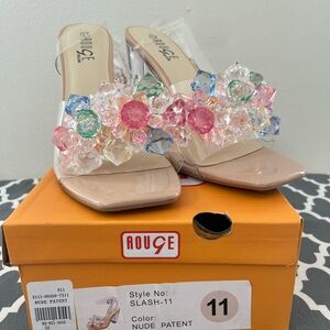 NWT Rouge clear heels!